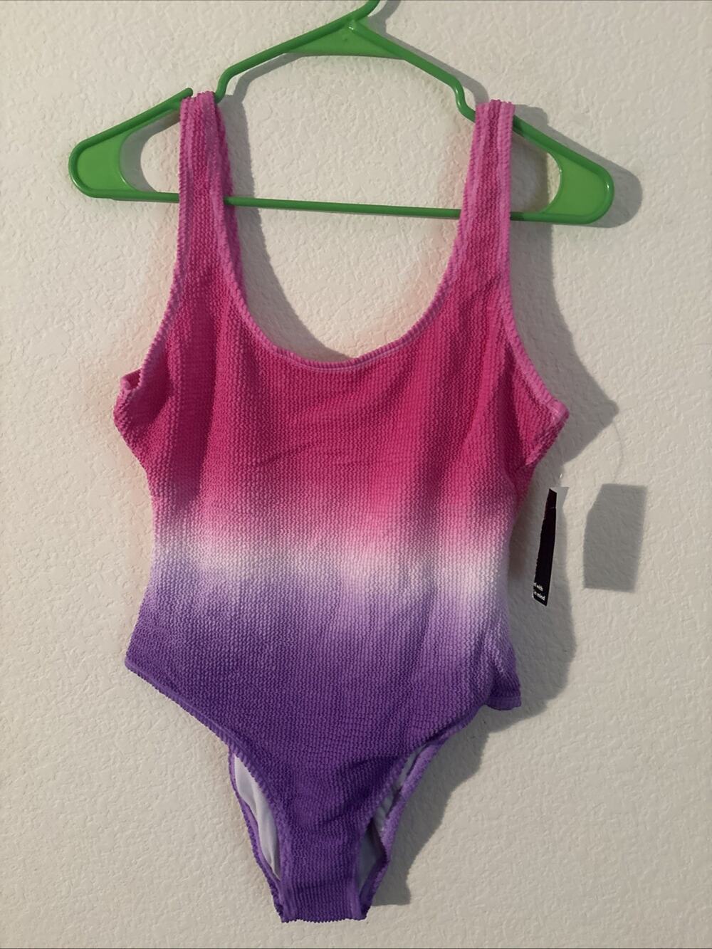 Women’s Crinkled One Piece Swimsuit Large Purple And Pink No Boundaries